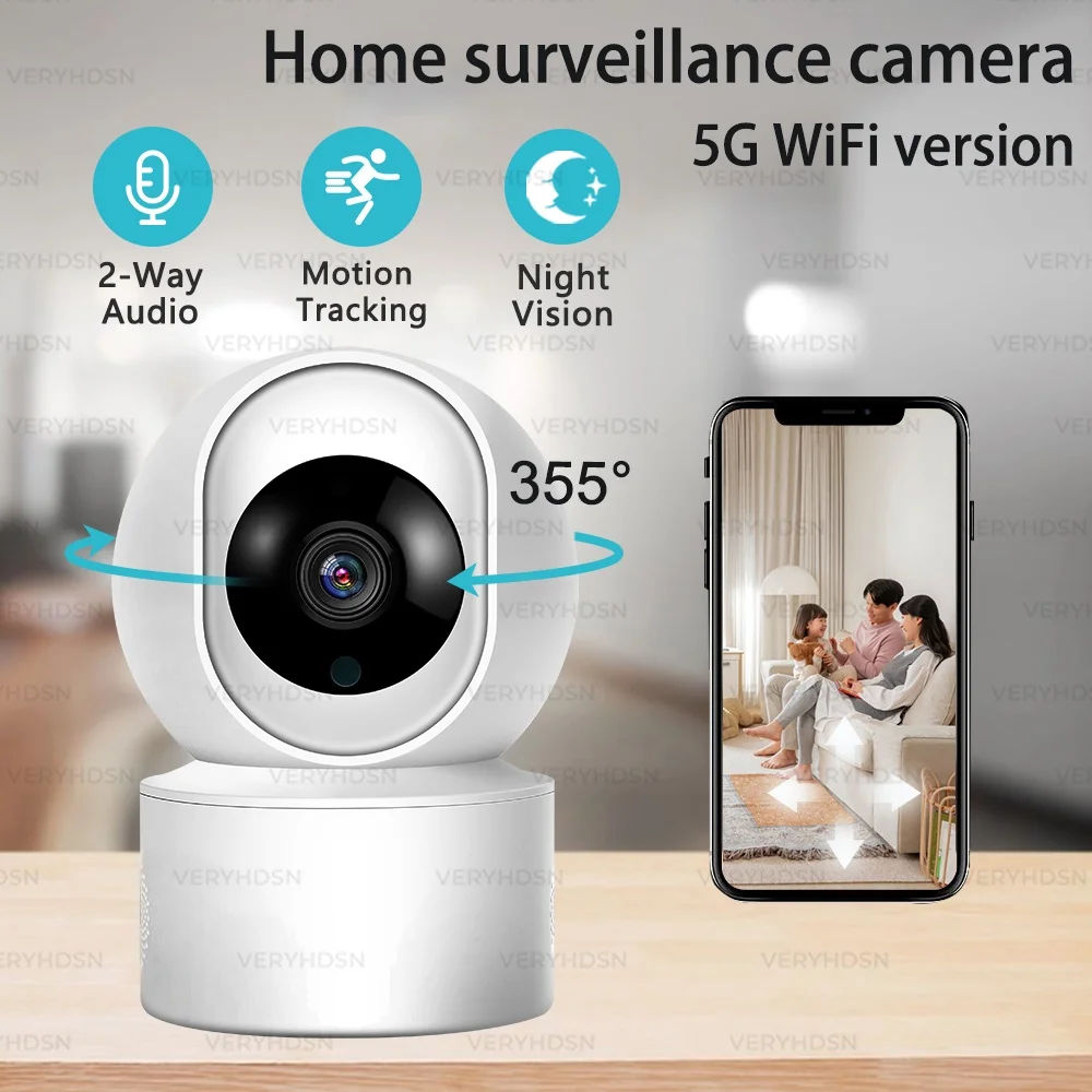 

5MP WIFI Camera Home Indoor Wireless IP Surveillance Camera Two Way Talk Night Vision Intelligent Tracking Security Baby Monitor