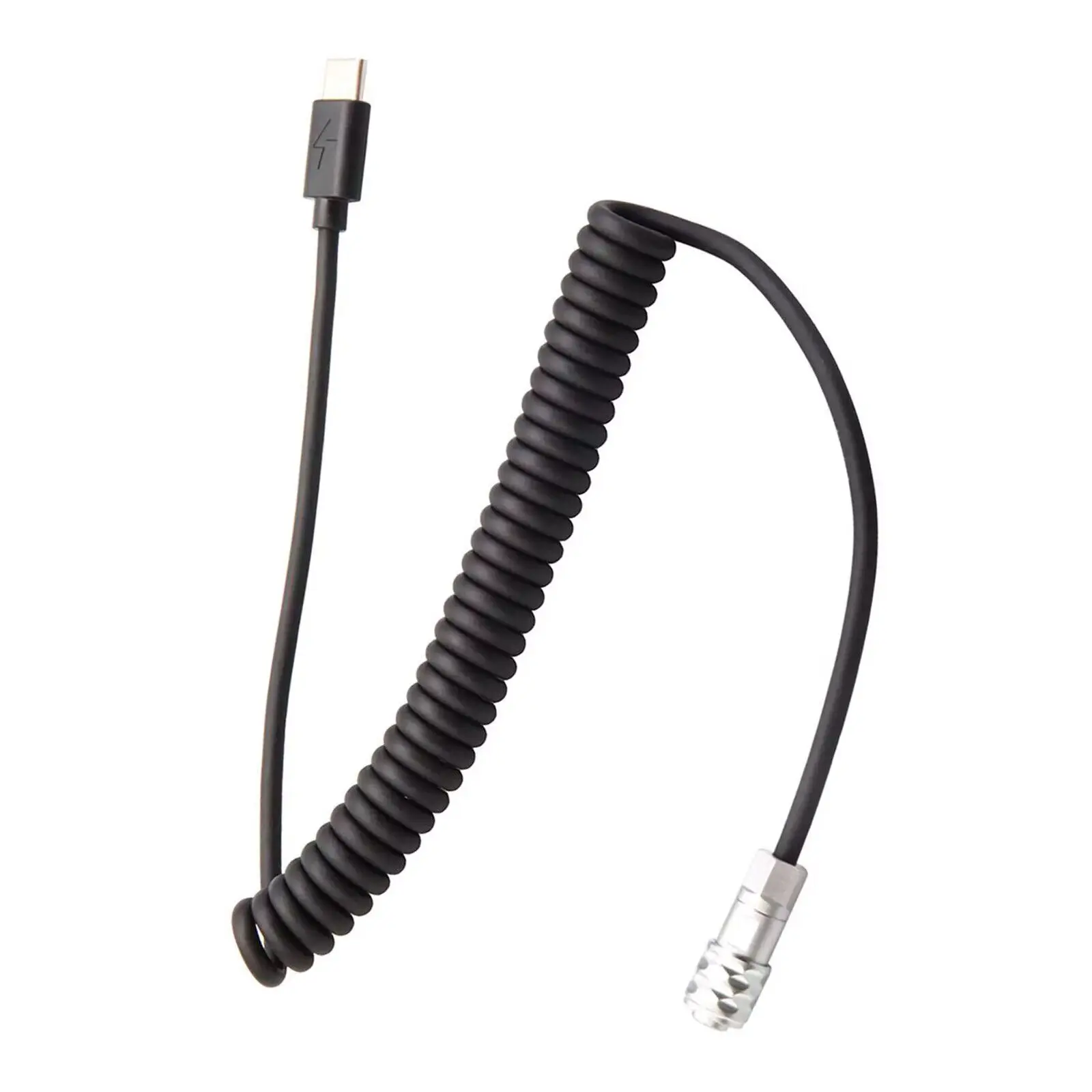 New PD 12V 3A USB Type C To 2 Pin Coiled Spring Extension Power Cable Cord for Blackmagic Pocket Cinema BMPCC 4K 6K Pro Camera view 4