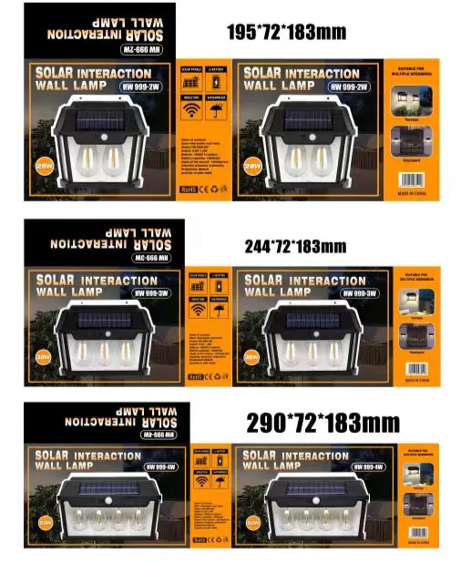 LED Solar Tungsten Light Human Body Induction Solar Wall Lamp Waterproof House Garden Yard Street Emergency Night Filament Lamps