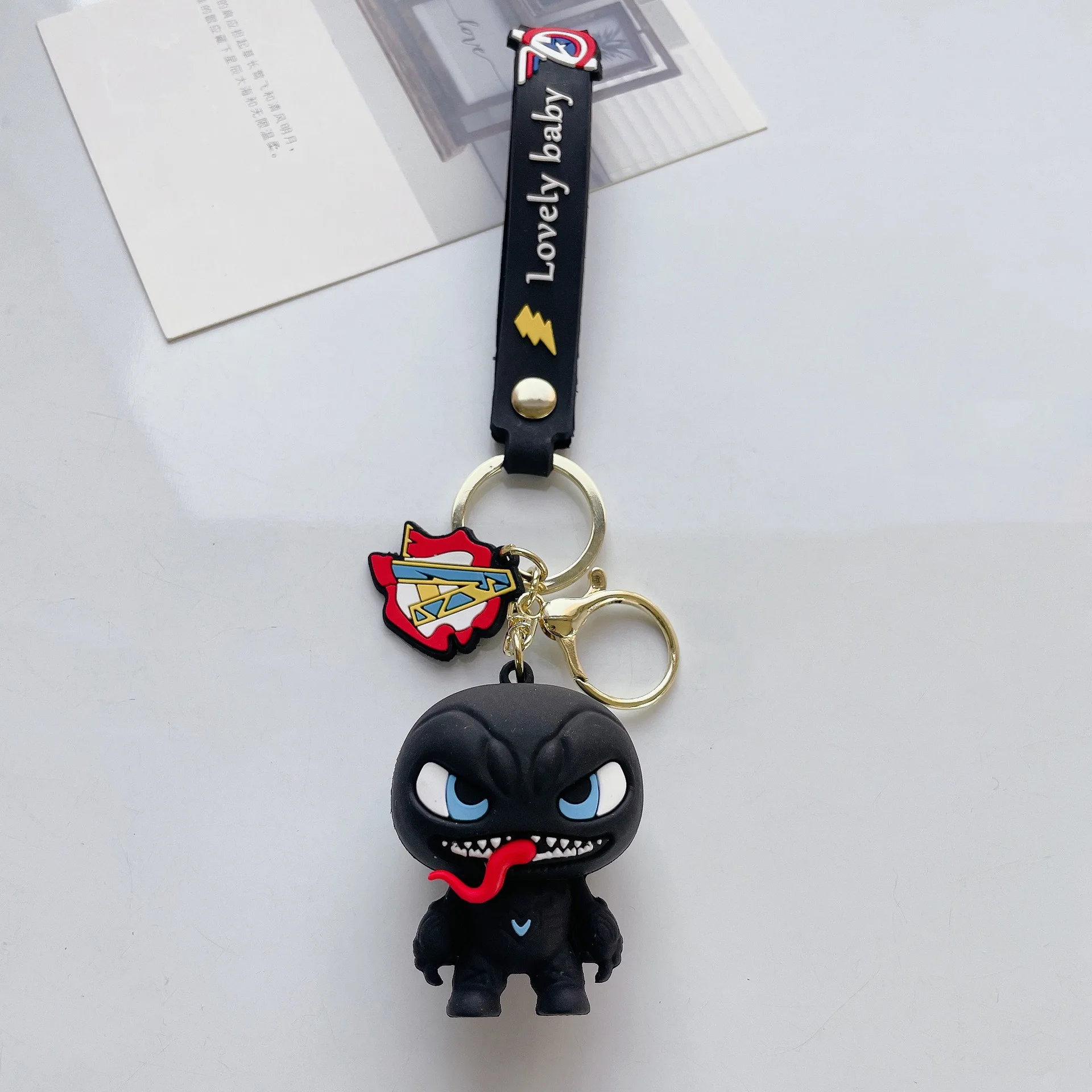 Marvel Cartoon The Avengers Keychain Venom Captain America Thor Keyring Keys Holder Gifts for Friends