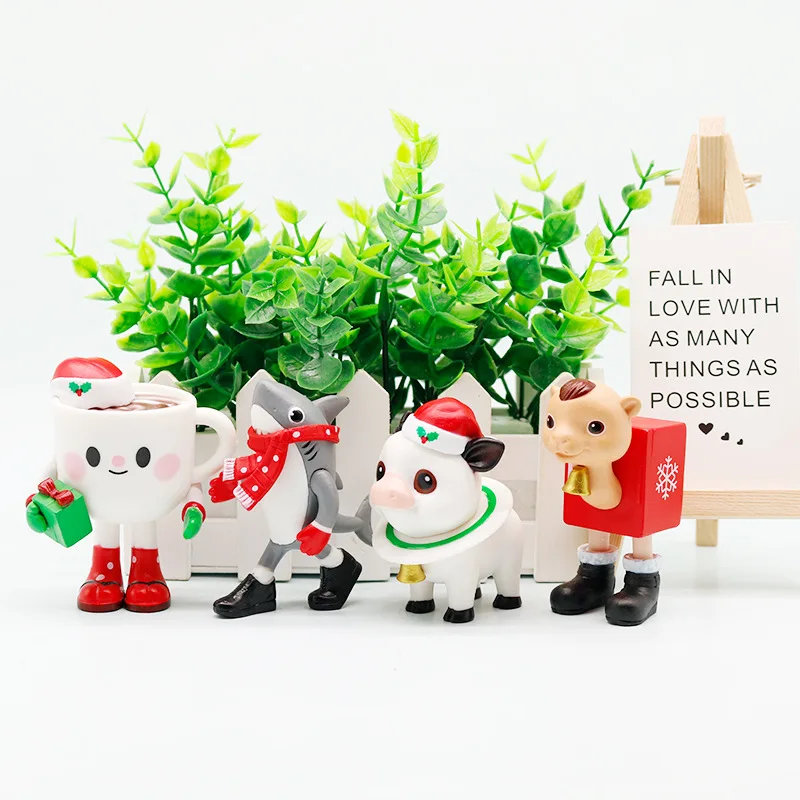 12 pçs/set Natal Tung Tung Tung Sahur Action Figure Toy PVC Modelo Italiano Brainrot Tun Tung Tung Sahur Figuras Brinquedo de Natal