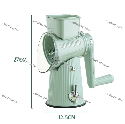 

Multifunctional Rotary Cheese Grater with 3 Stainless Steel Drum Blades - Manual Handheld Vegetable Slicer and Shredder