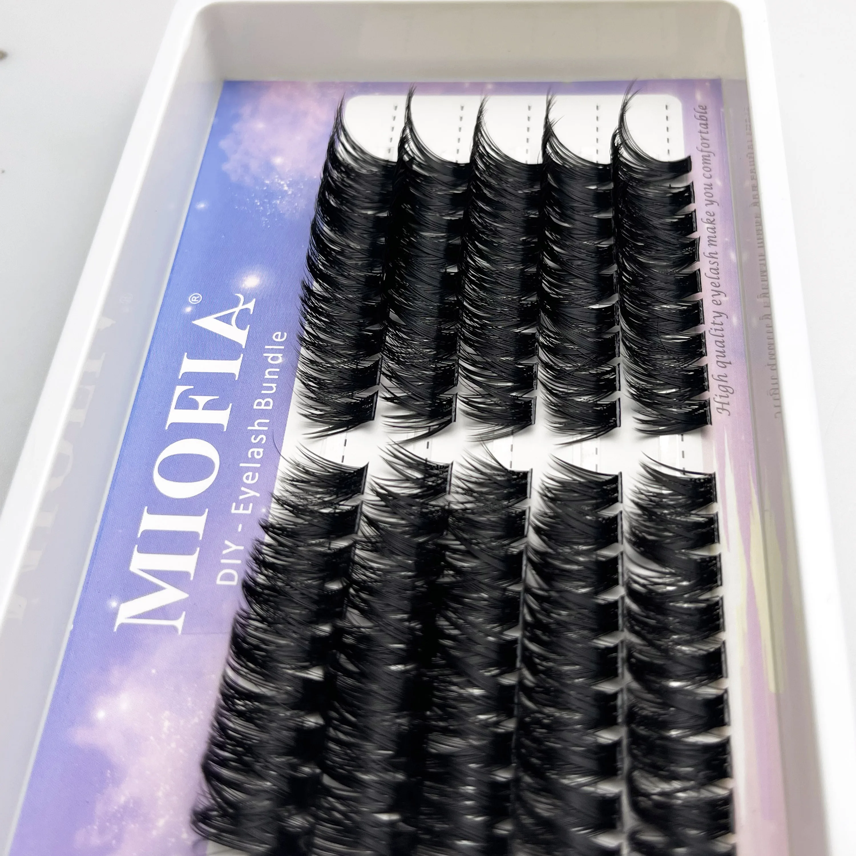 MIOFIA Lashes Clusters DIY Eyelash Extension Volume Fluffy Clusters Lashes Wispy Individual Lashes 3D Cat Eyelashes Makeup Tools