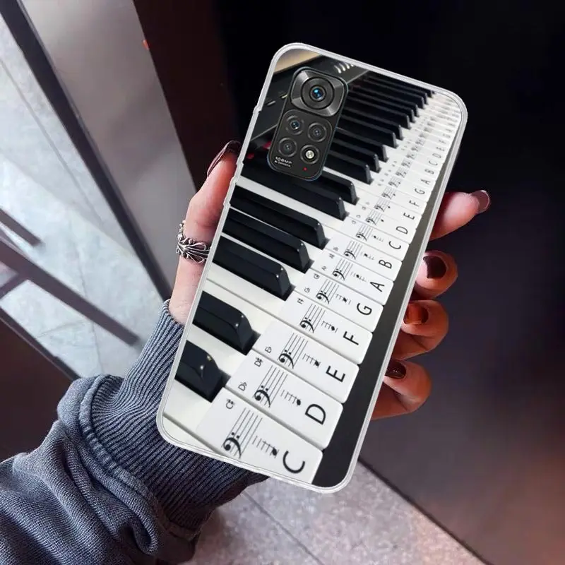 Music Piano Keyboard Phone Case for Xiaomi Redmi Note 13 12S 12 11S 11 11E 11T 10S 10 Pro Plus 9 9S 8 8T 7 5G Soft Cover Fundas