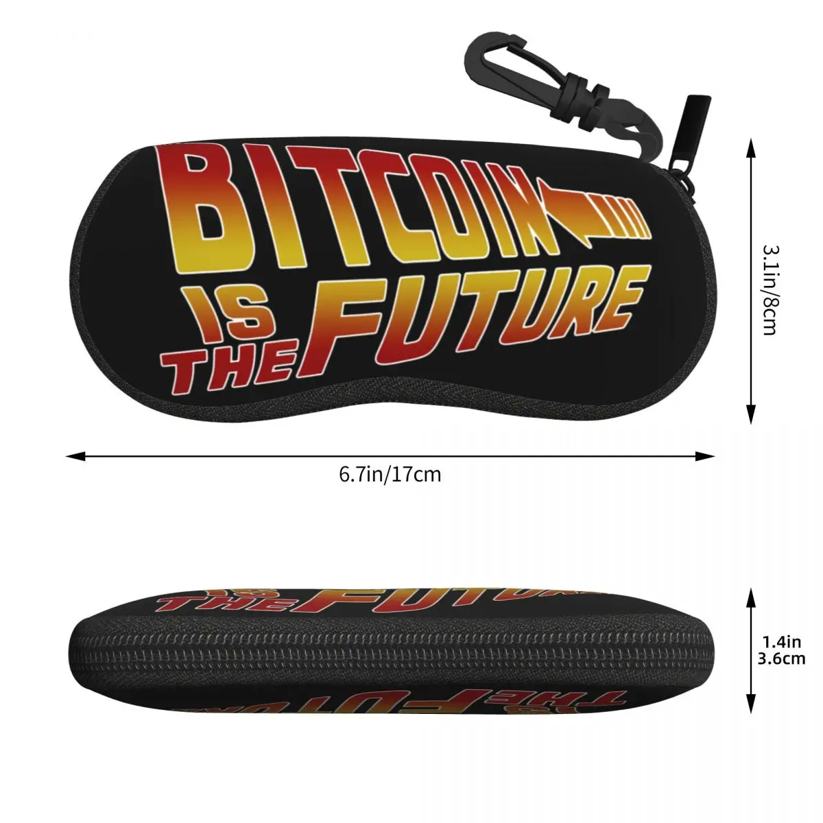 Custom Bitcoin Is The Future Shell Eyeglasses Protector Cases Cute Sunglass Case BTC Crypto Currency Blockchain Glasses Bag