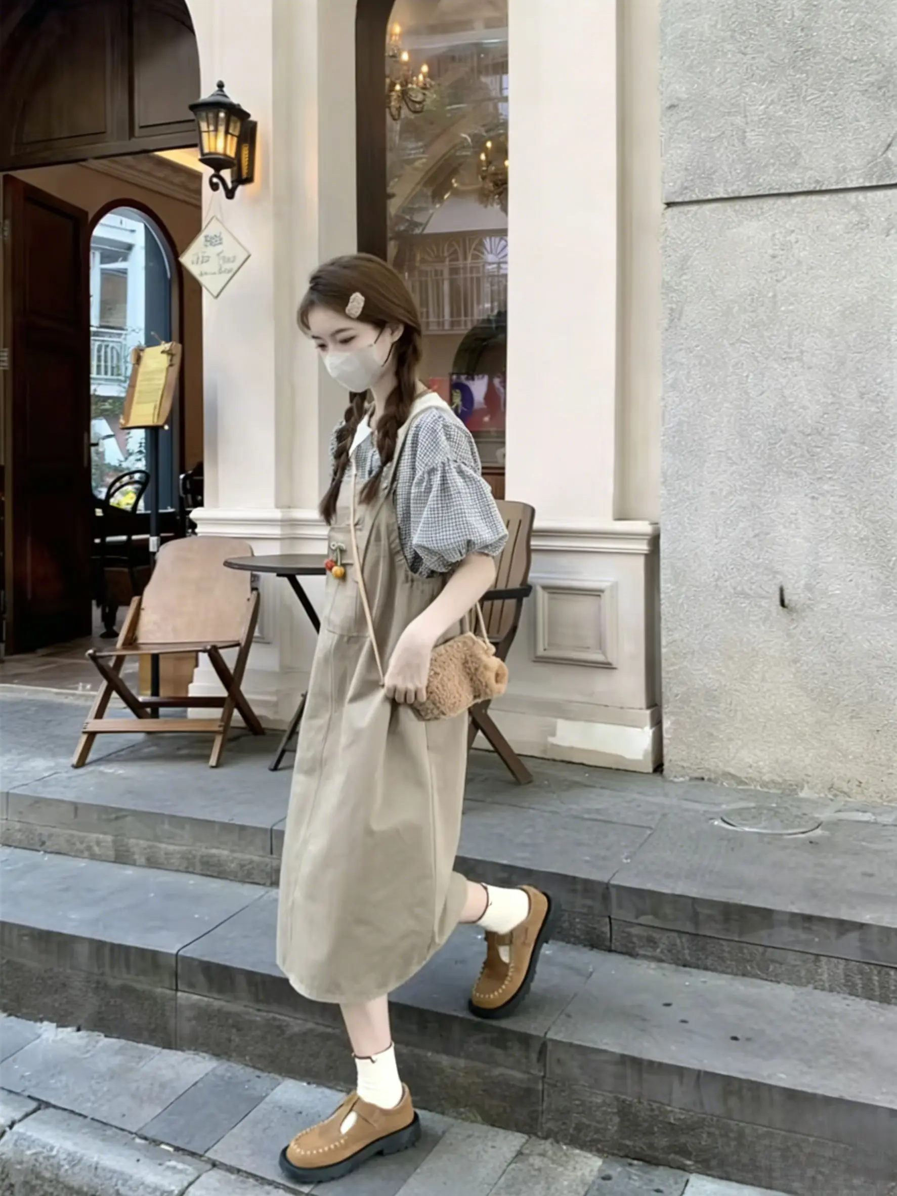 completo-estivo-per-la-gravidanza-nuovo-modello-coreano-camicia-a-quadri-e-salopette-aderente-ideale-per-le-donne-incinte-stile-casual-vita-morbida