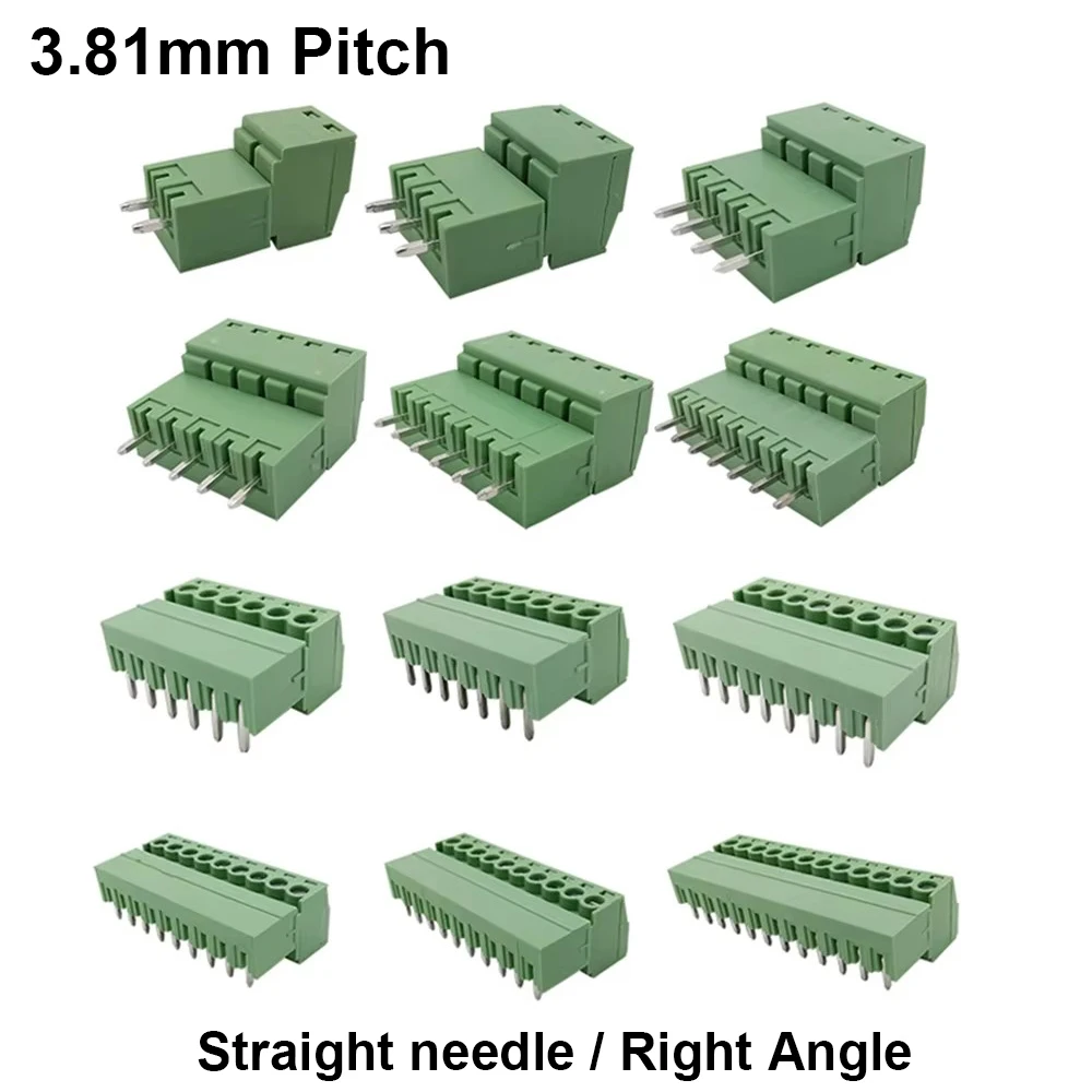 5Pairs 15EDG KF2EDG 3.5mm 3.81mm 5.08mm PCB Screw Terminal Block 2P-12 Pin Male Plug Female Socket Pin Header Wire Connector