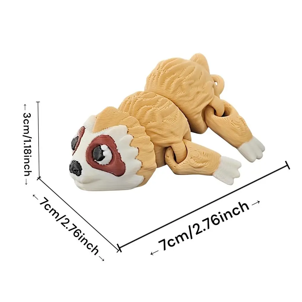 Movable Joints Mini 3D Printing Sloth Realistic Handicraft 3D Printed Sloth Sculpture Figurine Cartoon 3D Printed Sloth Toy Kids