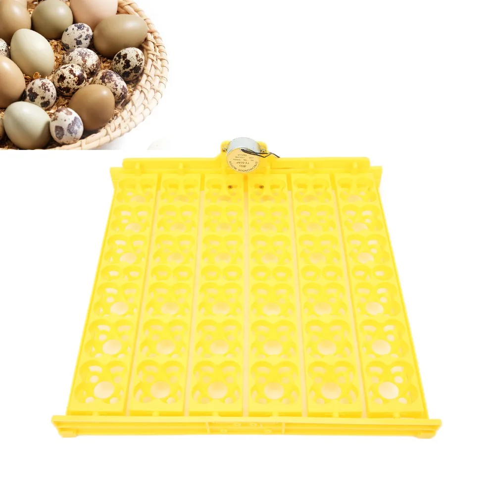 1set Adjustable AC 110V Egg Incubator Tray ABS Yellow Rolling Egg Tray Stable Motor Hollow Structure Incubator Accessory Farm