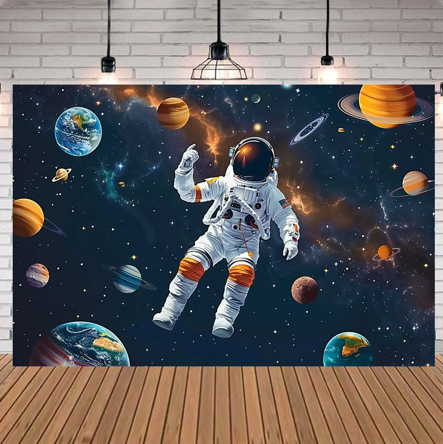 5×3 ft Outer Space Backdrop Galaxy Planet Decorative Background Universe Planet Decoration Backdrop Outer Space Astronaut Banner