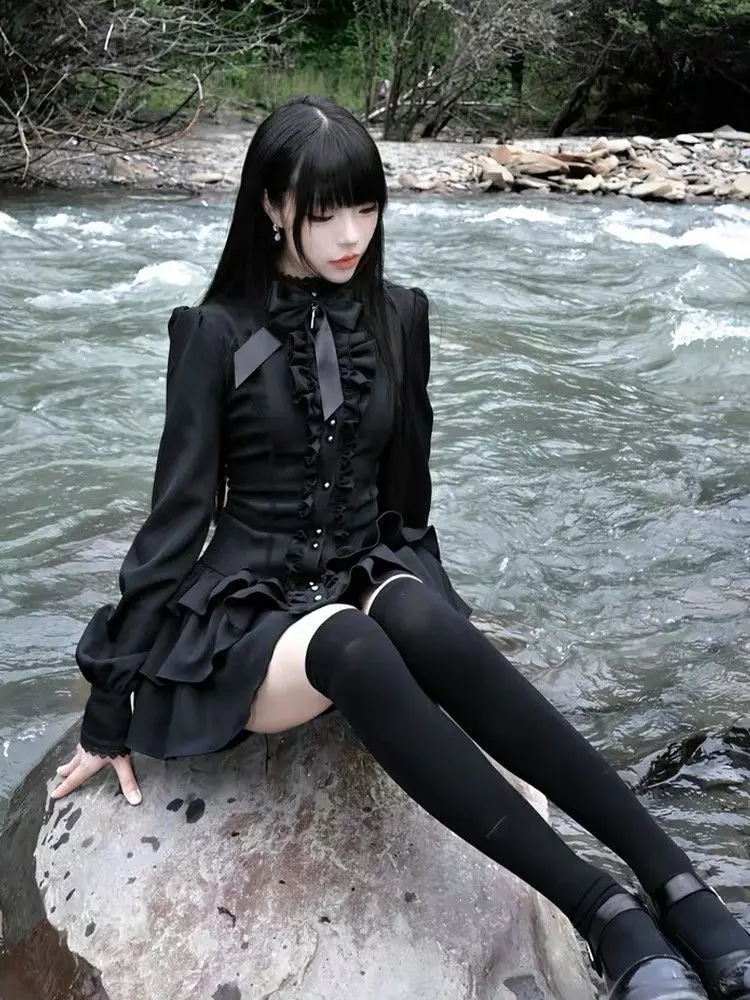 Gothic Subculture Vintage Black Dress Women Autumn Lace Long Sleeve Slim New Dresses Design Darkly Y2k A-line Hot Girl Clothes - AliExpress 200000345 Gothic Subculture Vintage Black Dress Women Autumn Lace Long Sleeve Slim New Dresses Design Darkly Y2k A-line Hot Girl Clothes - AliExpress 200000345