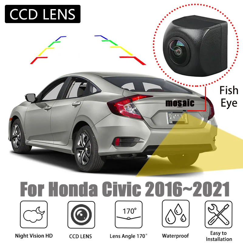 Rear View Camera accessories For Honda Civic 2016~2021 HD CCD Night Vision Backup Reverse Parking Camera