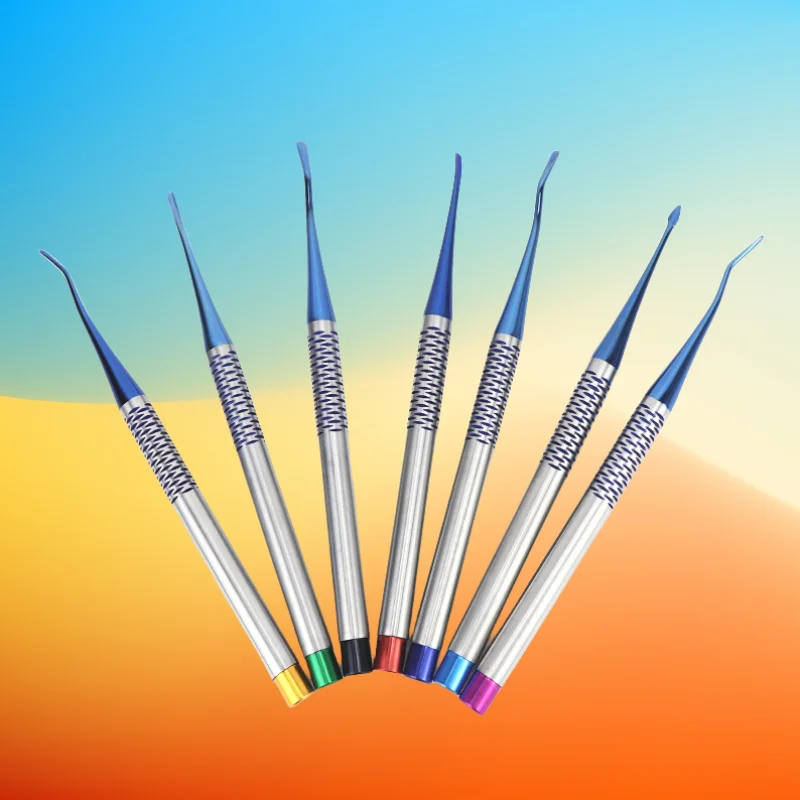 7Pcs Dental Implant Luxating Root Elevator Knife Titanium Alloy Extraction Minimally Invasive Kit Dentistry Instruments