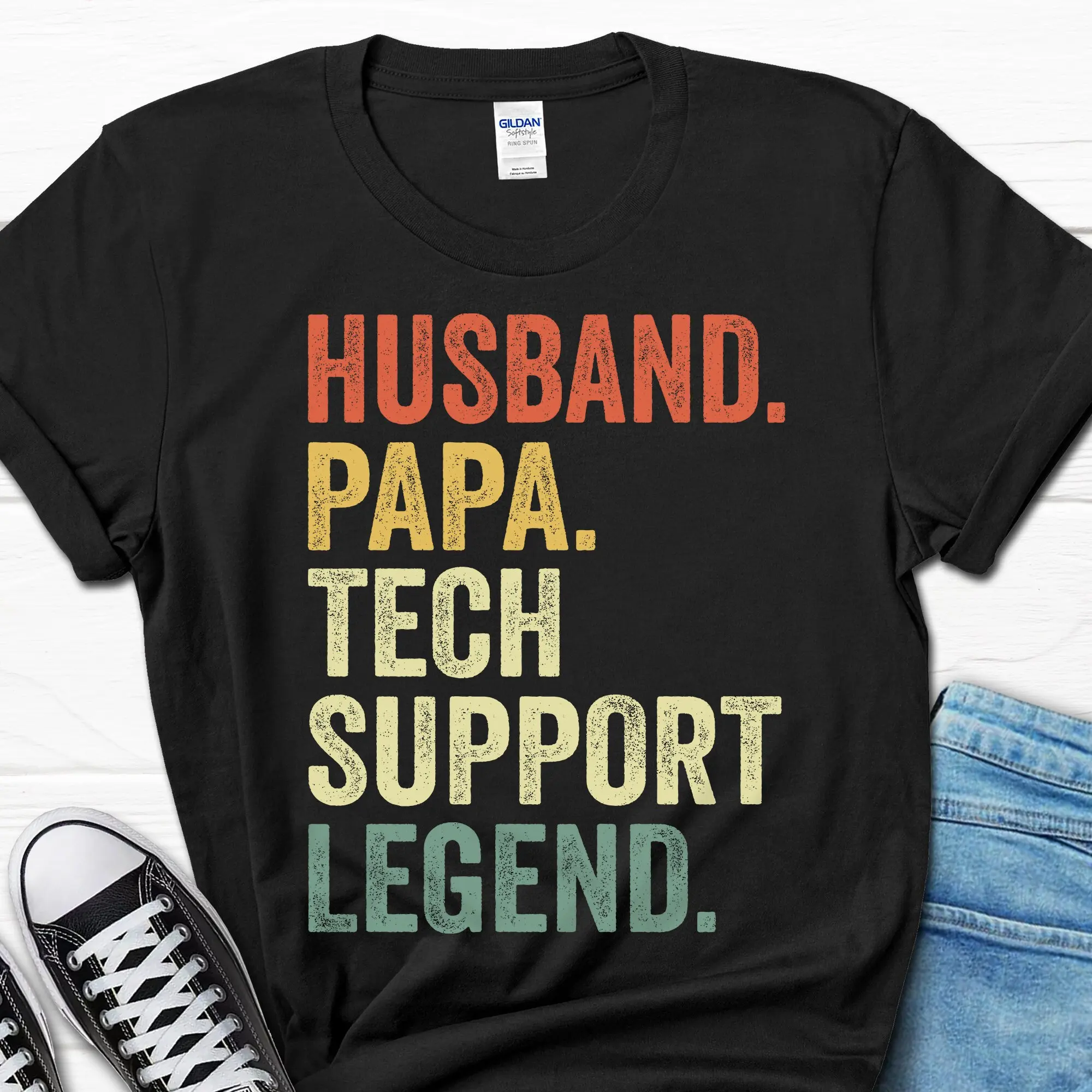 

Муж Papa Tech Support Legend, футболка IT для смешных Sys Admin Папа его