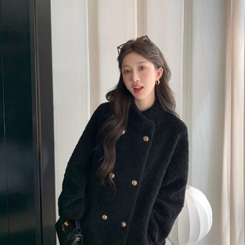 Fashionable Sheep Shearing Integrated Imitation fur Long fur Coat for Women's 2025 Autumn and Winter New Loose Lamb fur Coat WLF