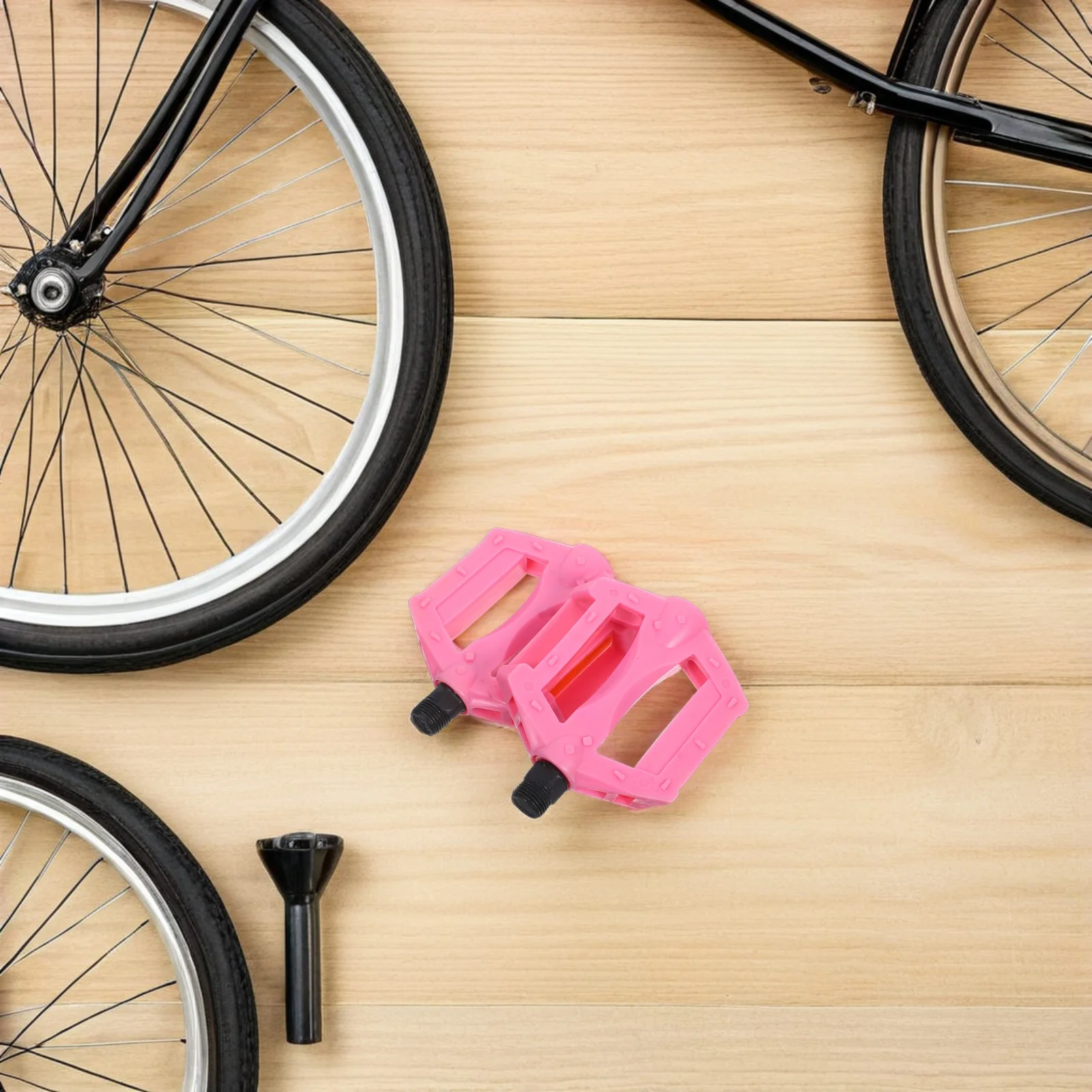 

1 Pair Bicycle Pedals Durable Plastic Iron Anti-Slip Grooves Stable Central Axle For Mountain Bike Cycling