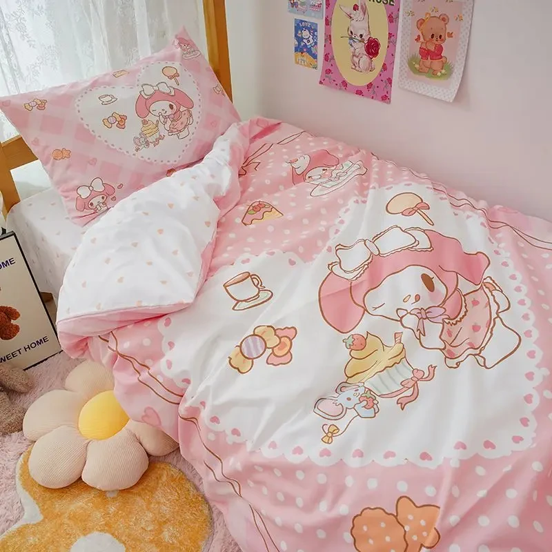 Imagem -06 - Sanrio Anime Cartoon Duvet Cover my Melody Cinnamoroll Kuromi Consolador de Cama para Crianças Decoração de Cama para Meninas e Mulheres