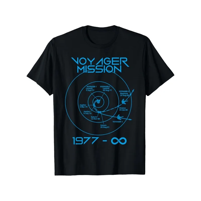 Voyager 1 And 2 Probes Outer Space Exploration Path Men's T Shirt Women's Cotton Tee Casual Summer Oversize Loose Trend Vintage