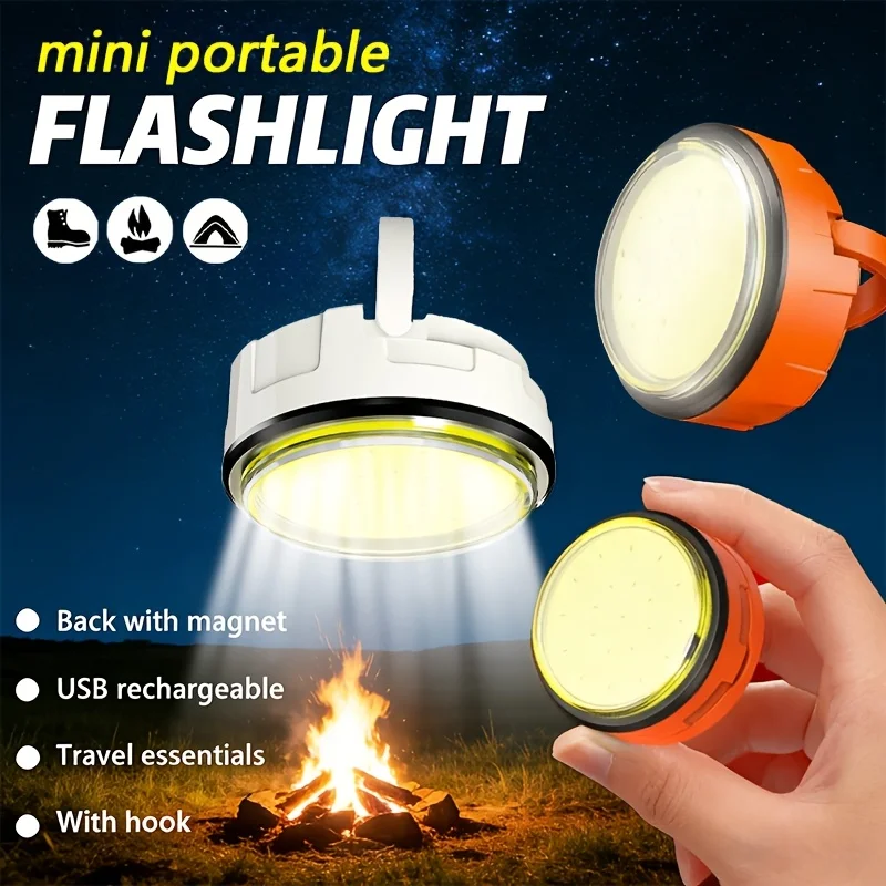 Rechargeable Mini COB Portable Lantern Outdoor Super Bright Floodlight 3 Modes Emergency Lighting Tail Magnet Work Light