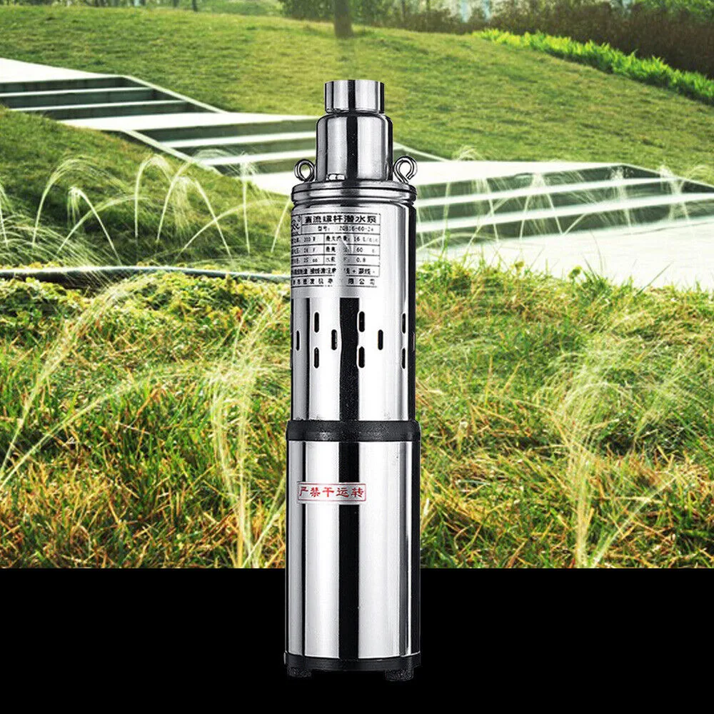 Bymaocar DC 24V 200W Home Improvement Screw Pump Bore Hole Solar Powered Deep Well Pump Submersible Farm Water Pump Non-toxic