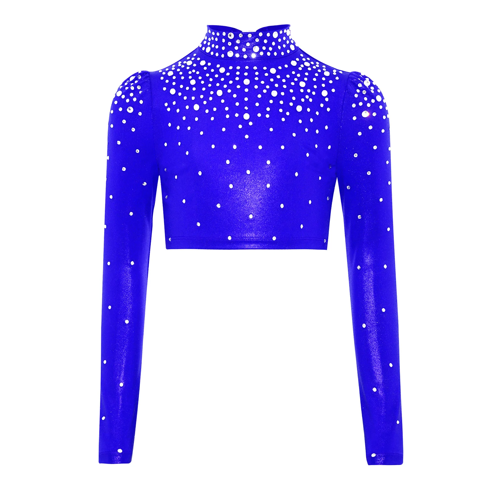 Kids Girls Long Sleeves Crop Tops Ballet Jazz Hip Hop Dance T-shirt Costume Cheer Gymnastics Performance Dancewear Cropped Top