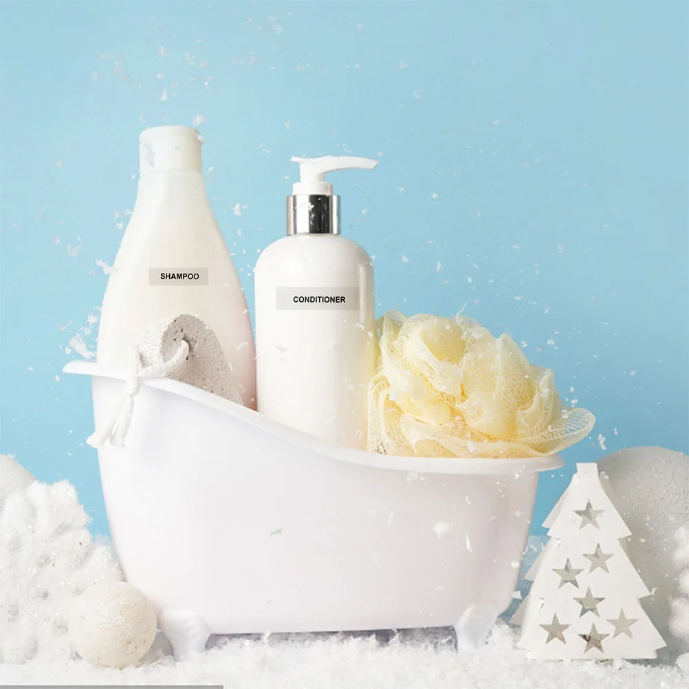 

12 Sheets Waterproof Travel Bottle Labels Clear Bathroom Organization Stickers for Lotion Shampoo Cream Refillable