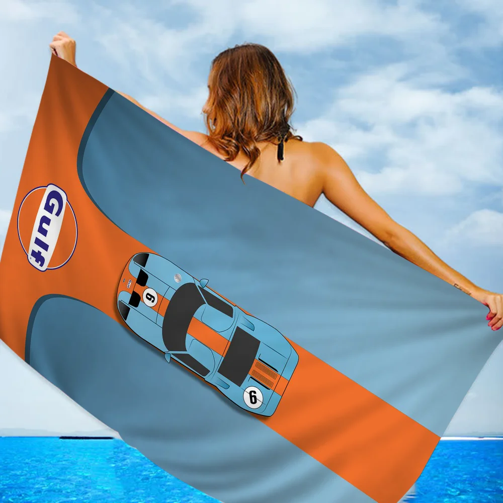 Gulf Racing Car Towel Microfiber Beach Towel Absorbent Quick dry Soft Yoga Swimming Resort Mountain Climbing Towel