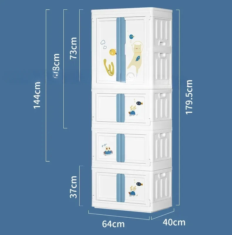 Foldable Simple Modern 72/150L Storage Box Household Closet Clothes Pants Underwear Locker Children's Closet Sundries