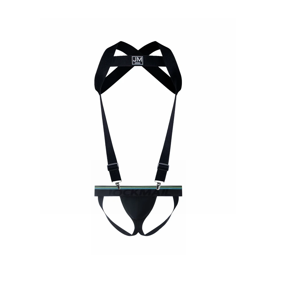 JOCKMAIL Body Harness Adjustable Elastic Strap Detachable Split-type Give Away Breathable Cotton Jockstrap Men Underwear Sets