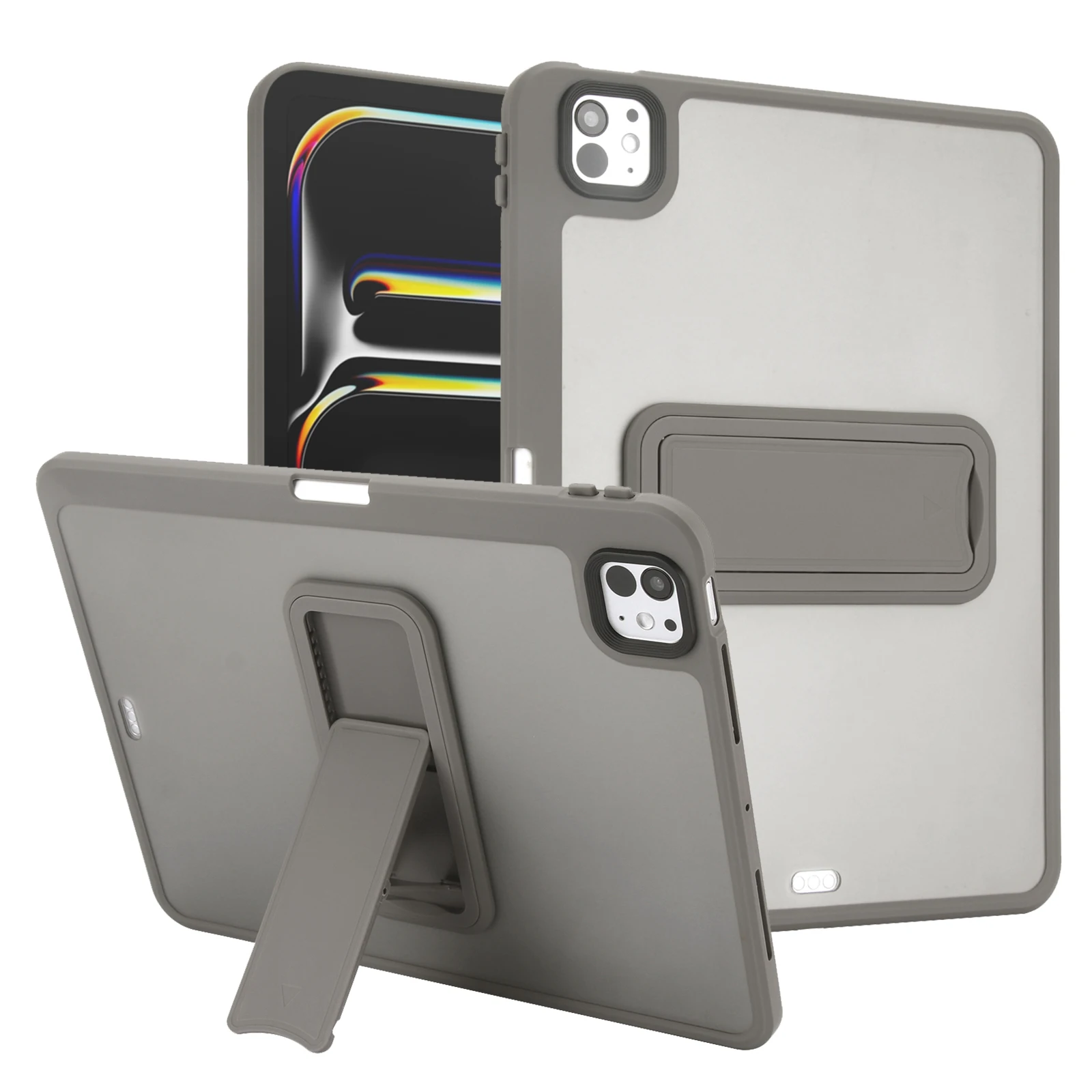 For iPad Pro11 Tablet Case with Pen Slot and Stand. 2020/2021/2022 models Matte Transparent Protective Cover, Shockproof Shell