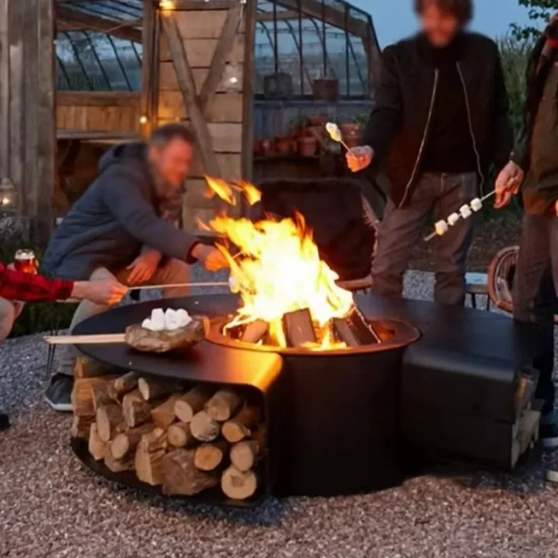 

【Best-selling】Cast Iron Wood Burning Fireplace Fire Pit Furnture Outdoor Set