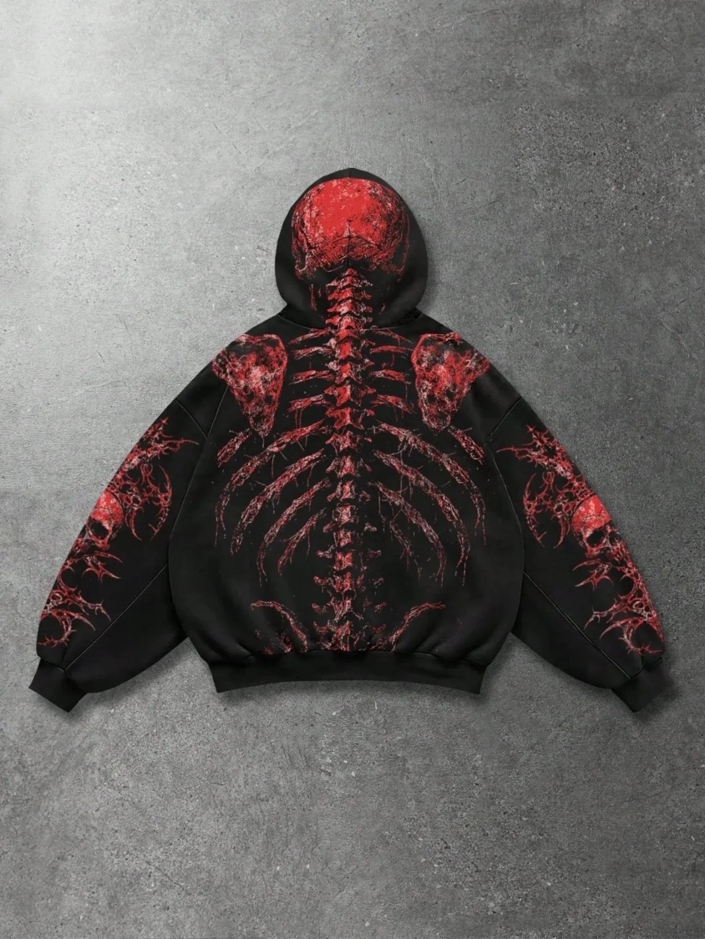 Y2k gothic dark skull hoodies men oversized sweatshirt couples punk tops streetwear goth harajuku women men clothing - view 4