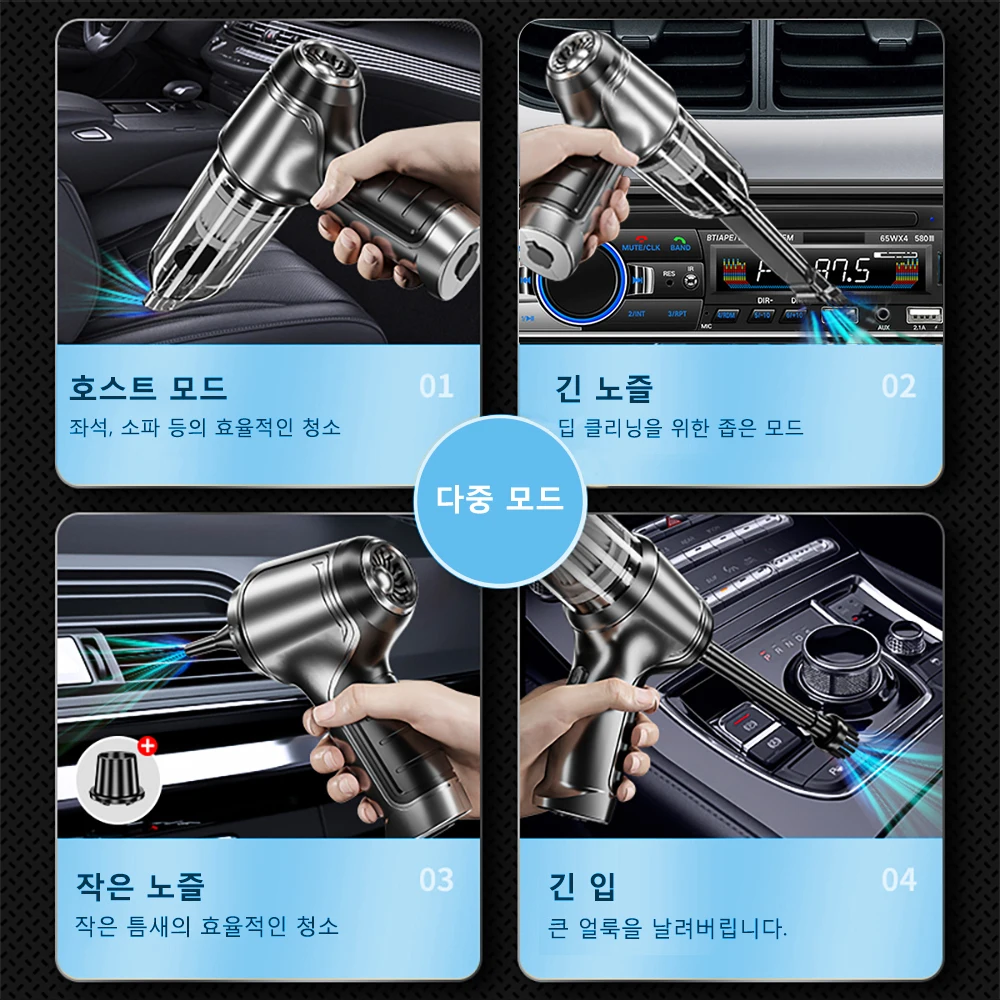 Car Vacuum Cleaner 95000PA Strong Suction Wireless Vacuum Cleaner for Car Home 2in1 Handheld Portable Vacuum Cleaner Blower