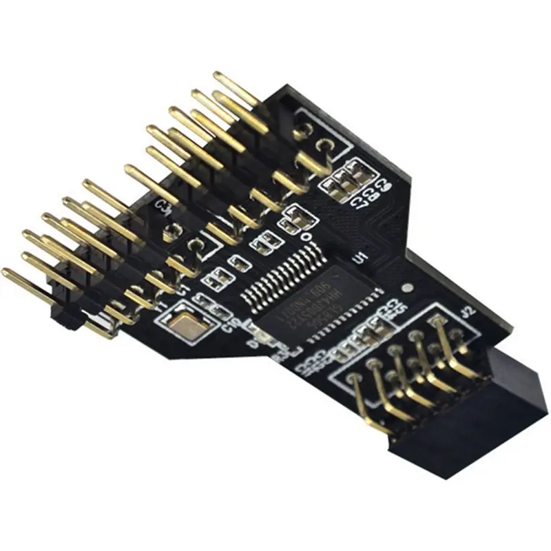 M51K-USB 9Pin Interface Connector Splitter 1 To 2 Expansion Adapter For Motherboard USB 2.0 9-Pin HUB Connector For RGB Fan