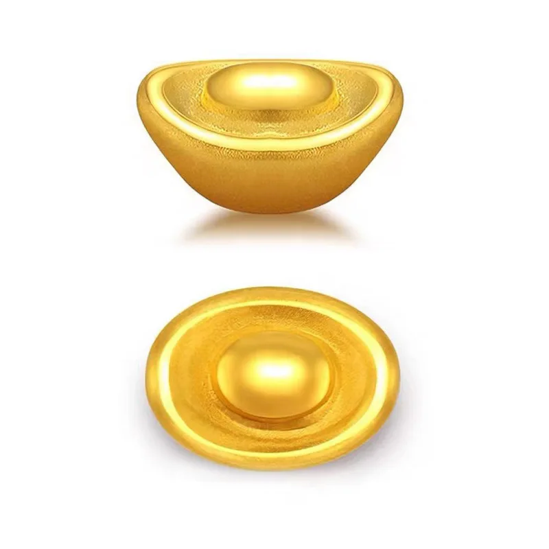 

Solid 24K Yellow Gold Bracelet 999 Gold High Quality YuanBao Red String Bracelet