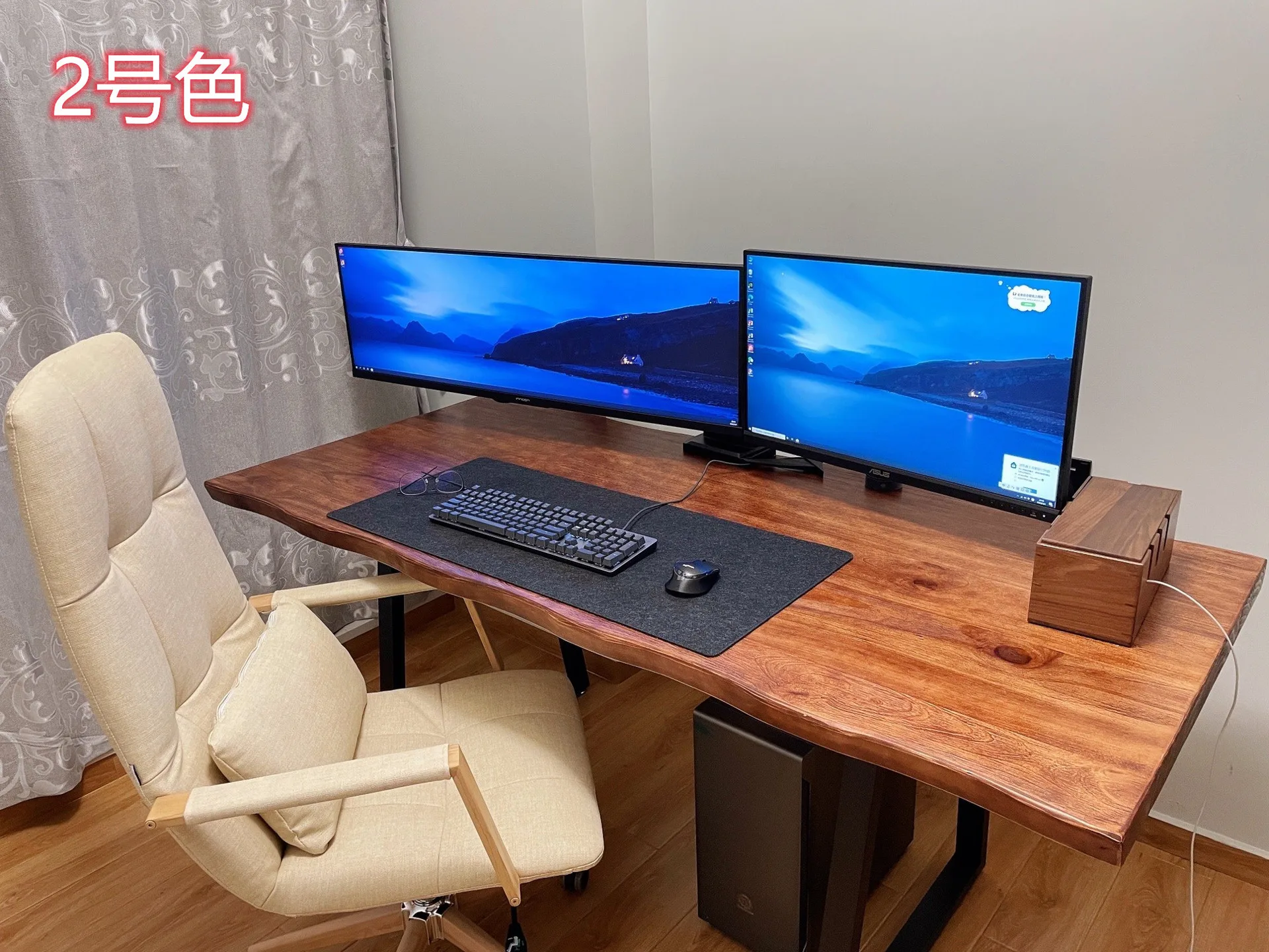 Nine dreams solid wood home computer desk single strip study staff desk meeting room boss table