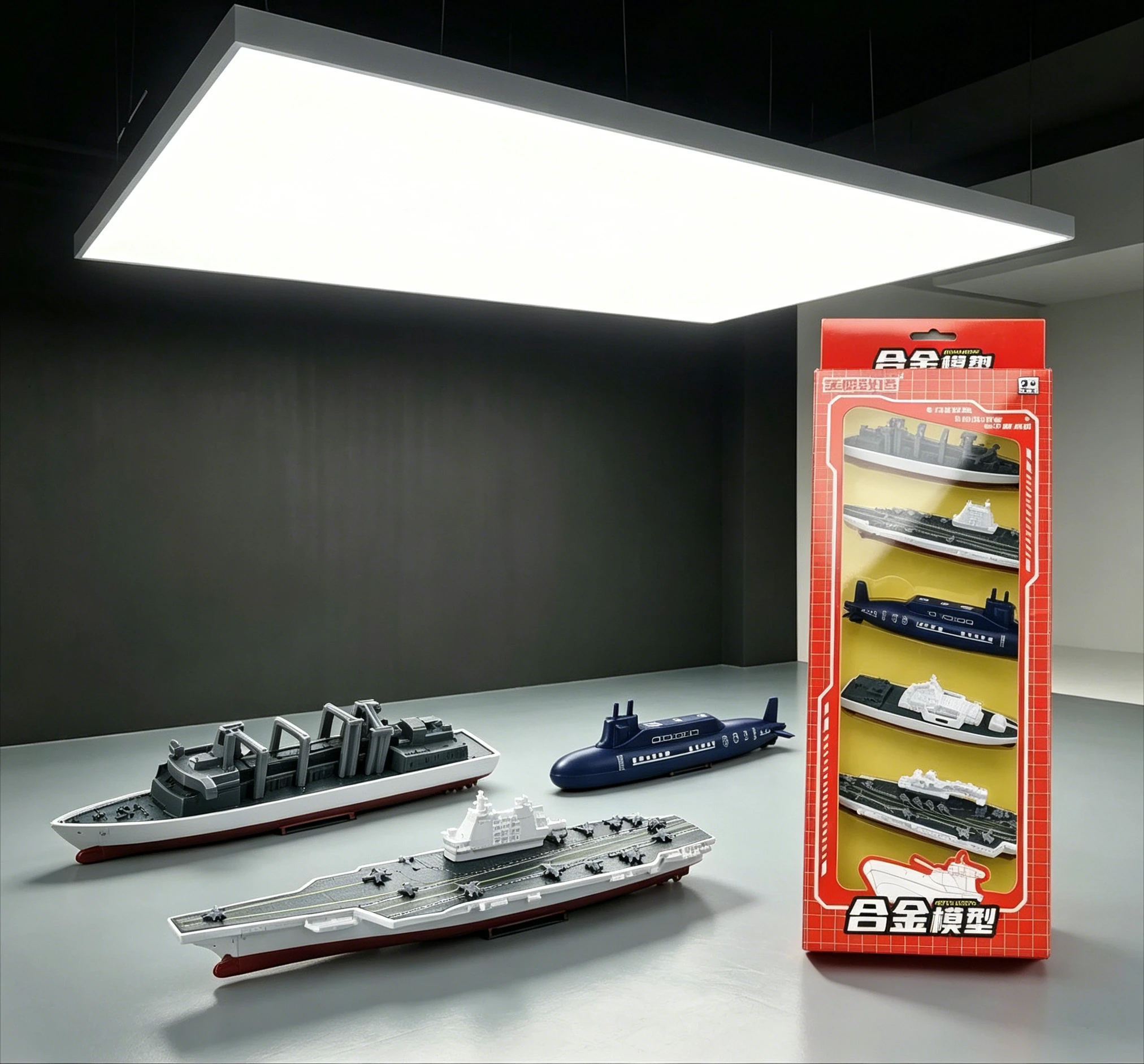 Alloy Military Aircraft Carrier 5-Piece Warship Model Set, Diecast Navy Battleship Toy, Collectible Display Ornaments for Hobby