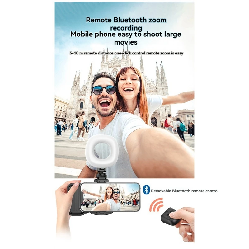 Ponsel Bluetooth Handheld Sefile Stick menangani Stabilizer Vlog Selfie mengisi cahaya aksesoris fotografi