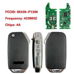 CN051160 número de pieza 95430-P1300 PCB Original con carcasa del mercado de accesorios Flip llave remota para KIA SPORTAGE V NQ5 2022 433MHZ 4A Chip