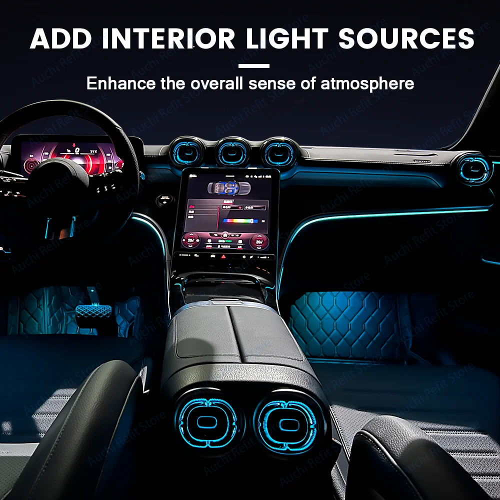 64 Colors Active Ambient Light for Mercedes Benz W206 C-Class X254 Decoration Car Dashboard LED Saddle Light Atmosphere Lamp