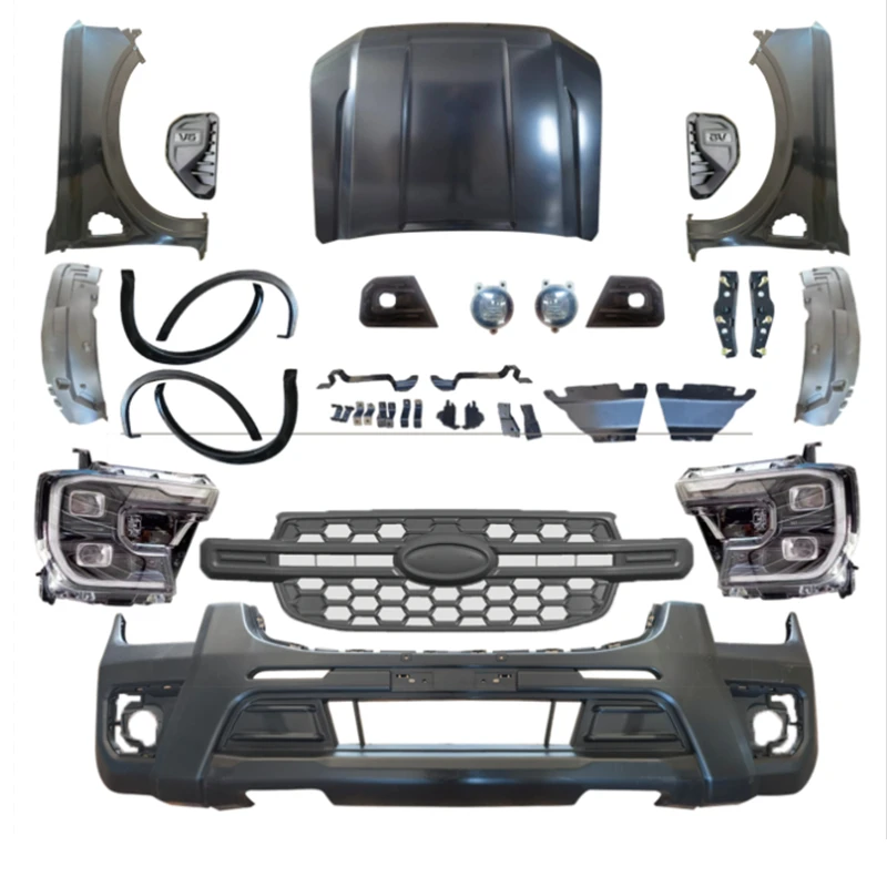 

Maictop Car Accessories Facelift Bumper Body Kits Grill With Headlight Bodykit for Ford Ranger T6 T7 T8 12-21 Upgrade to Ranger