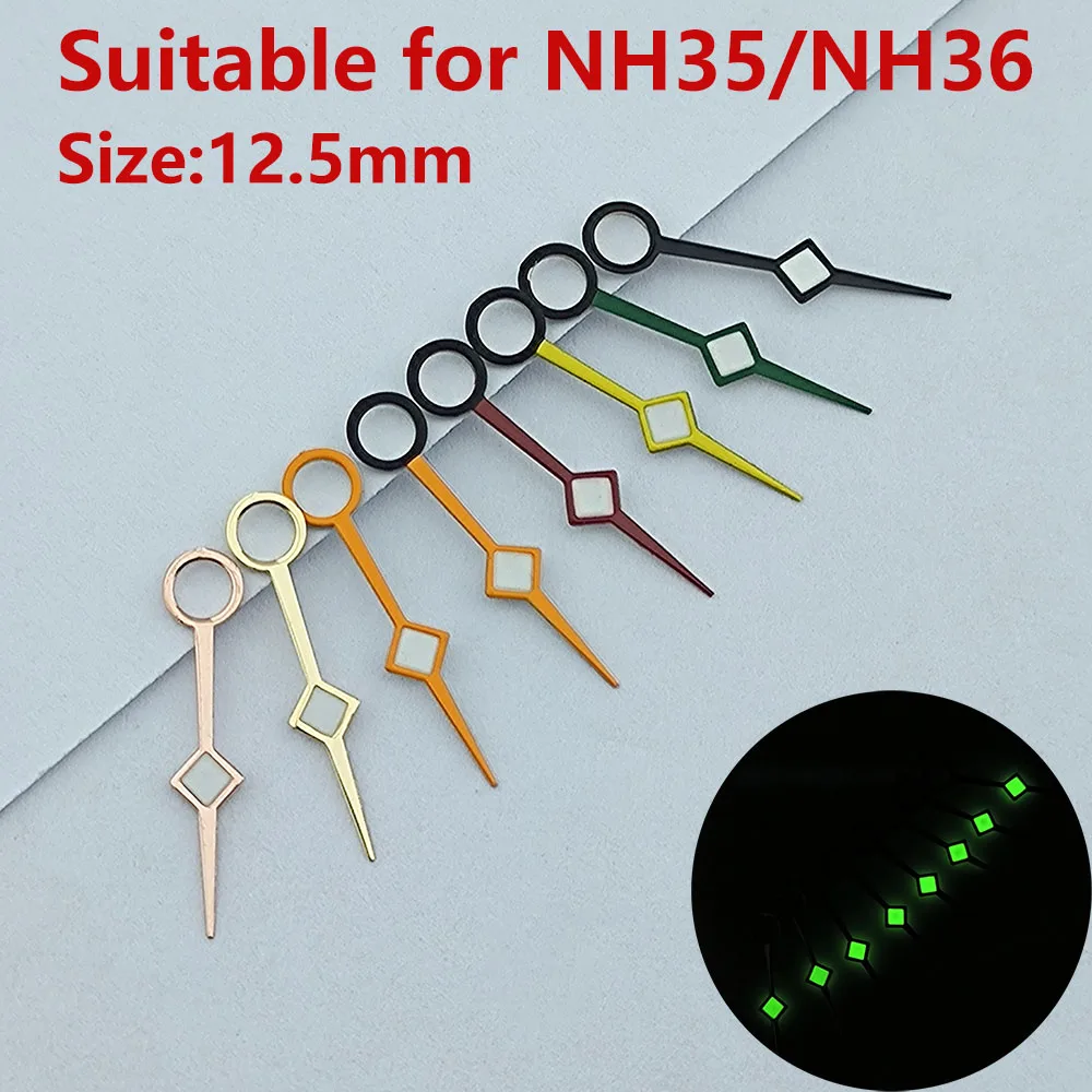 Watch hands NH34 hands Green luminous watch accessories Repair tools watch pointer Orange/Yellow/Green/golden/Rose Gold hands