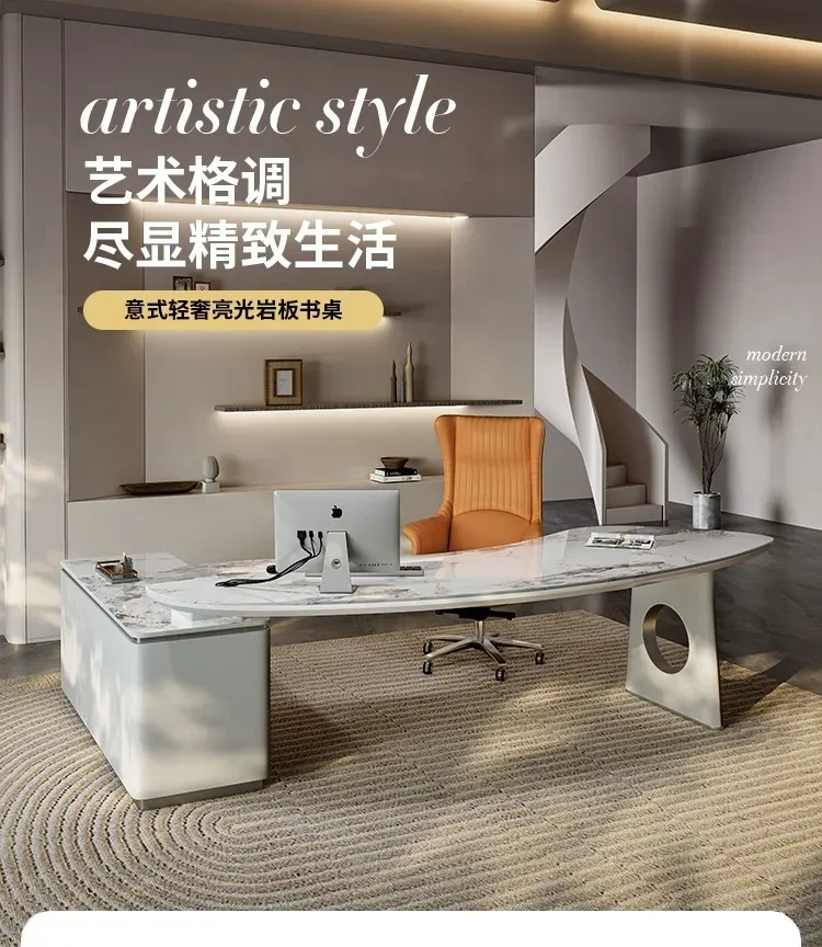 

AAИтальянский стиль, легкий, роскошный, простой, компьютерный стол и стул, комбинированная каменная тарелка, президентский дом