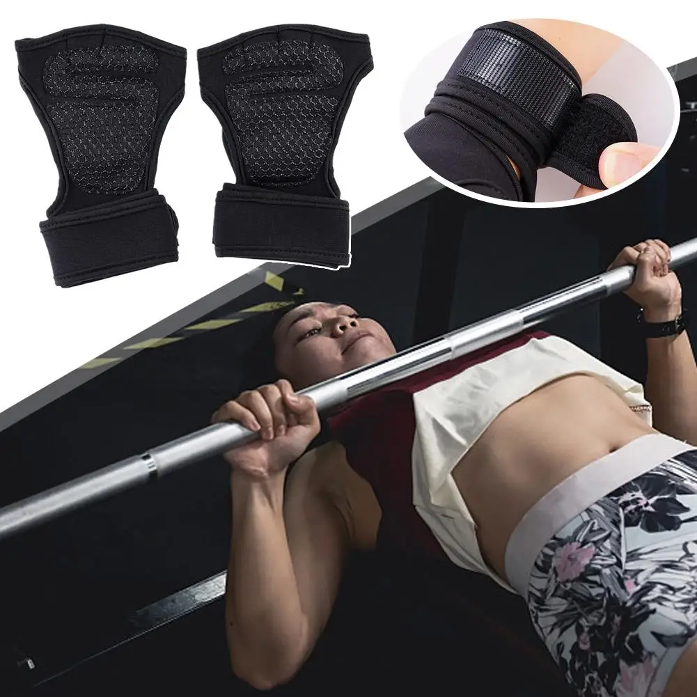 

2 Pcs Weightlifting Gloves Men Women Body Building Half Finger Non-Slip Gloves Wrist Support Weightlifting Sports