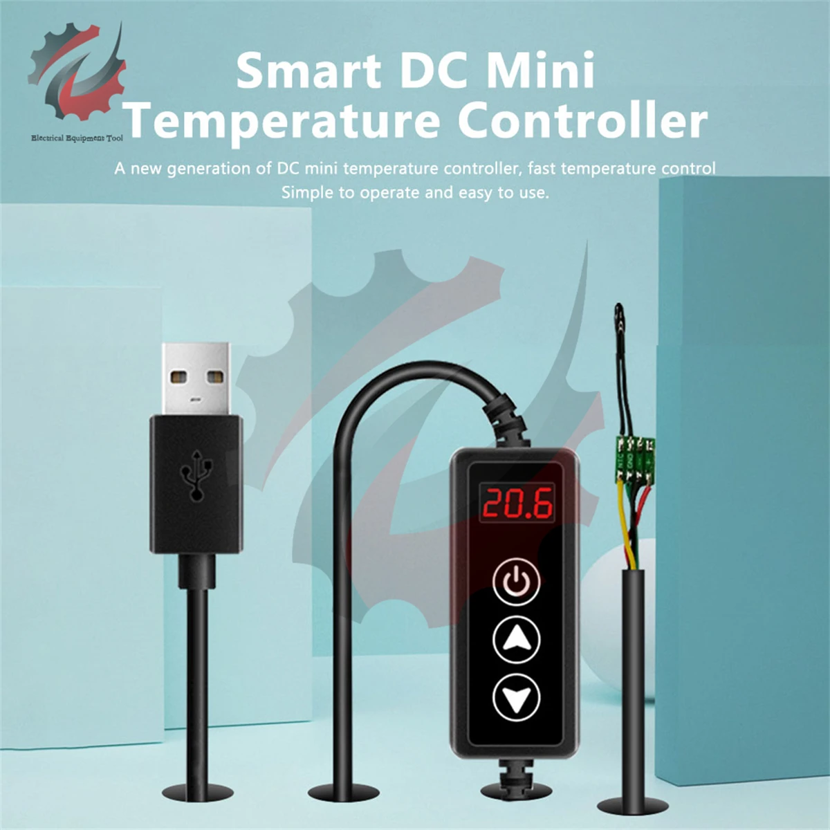 W-3301 DC 5-24V 2A Mini USB Temperature Controller LED Digital Thermostat Thermometer New Thermoregulator With 1M Cable