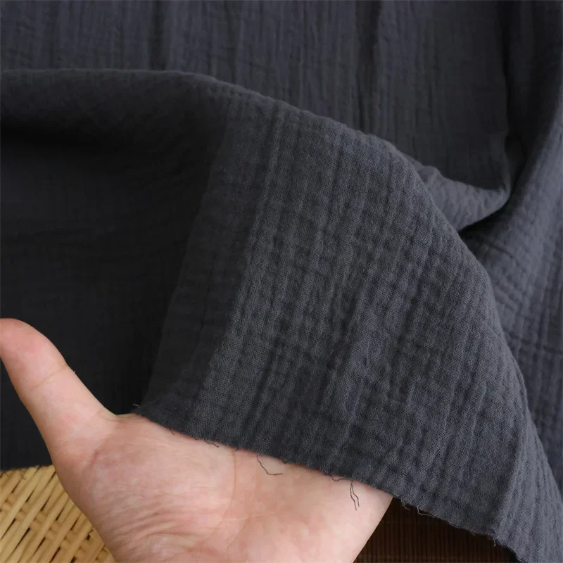 

100% Cotton Double Layer Crepe Fabric 135x50cm Soft Breathable Mosquito-Repellent Sewing Cloth for Pants And Home Wear