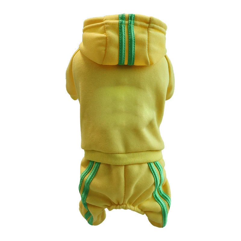 Pet Clothes Pet Clothing Autumn and Winter Padded Hooded Pet Four Legged Sweatshirt for Cats and Dogs