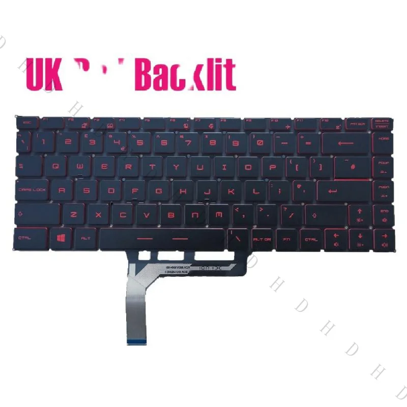 B+15.6'' New UK Backlit Keyboard For MSI 9S7-16WK12 Bravo 15 A4DDR A4DCR MS-16WK Laptop