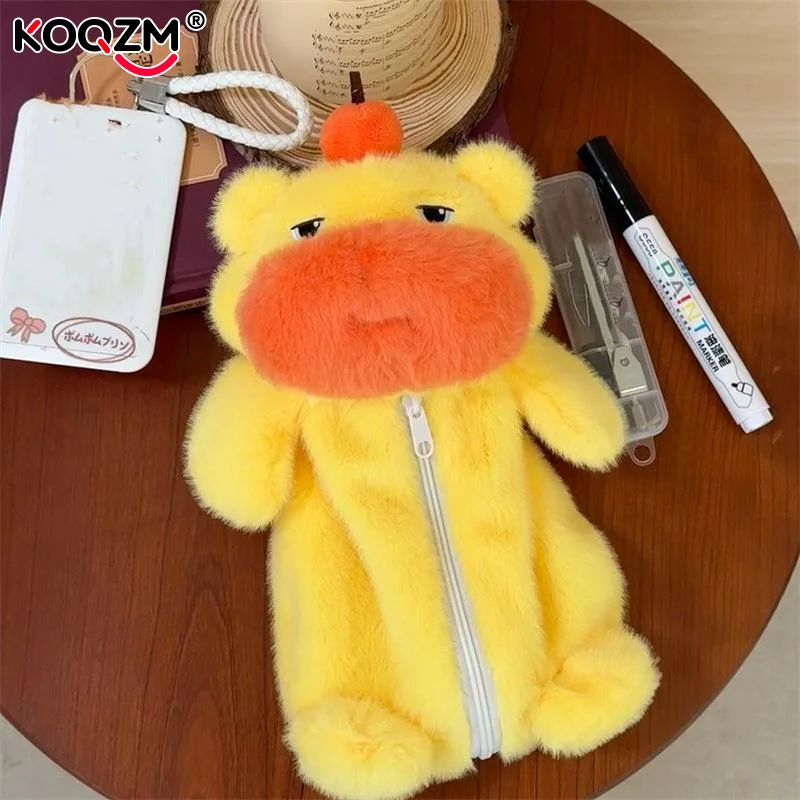Stilvolles Capybara-Plüsch-Federmäppchen im Kawaii-Design; Einzigartiges Schulmaterial.