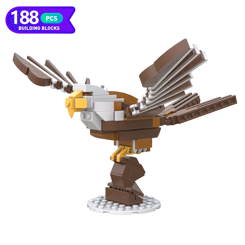 MOC Animal Bird Creative Building Blocks Assembly Model MOC-158497 Bald Eagle Iconic Bricks Toy Holiday Gift